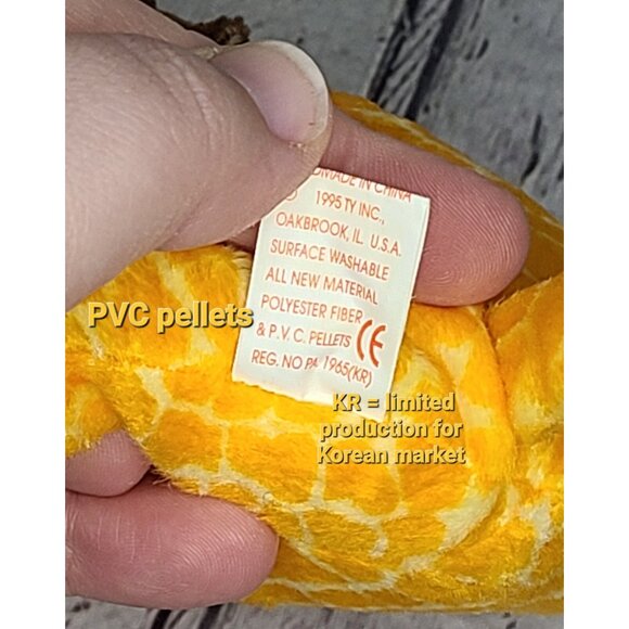 1995 Vintage Twigs Giraffe Beanie Baby, PVC Pellets, Tag Errors, Hants UK - Picture 10 of 10